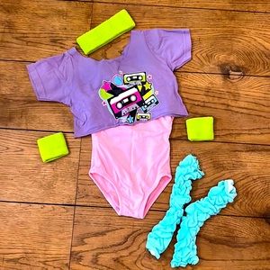 Toddler girl 80s workout costume, Halloween